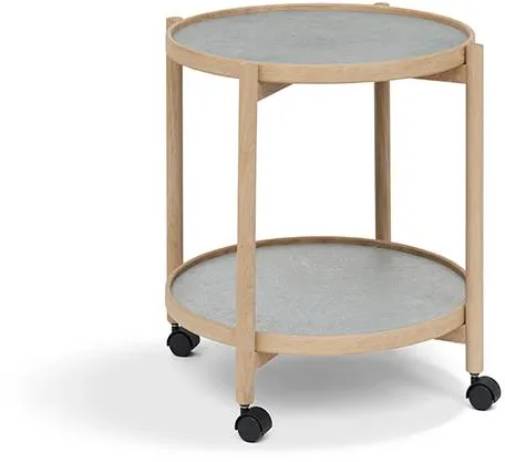 Thomsen Furniture James brettbord - Eik/Steinlook mørk grå/Granitgrå stein Ø50 cm