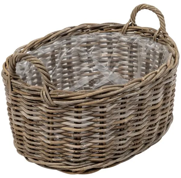 Kurv oval med håndtak 60x47x28cm