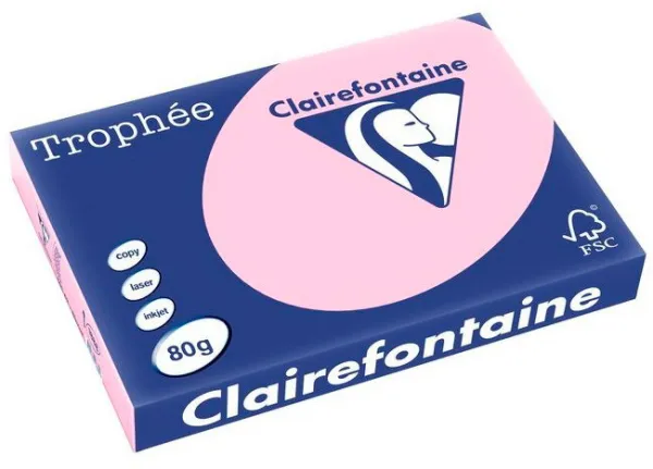 Q-connect Trophee kopipapir A3 80g pastell lyserosa 500 ark