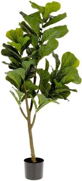 Ficus, Kunstig plante, grønn/svart, H150x60x60 cm