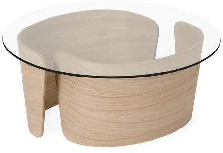 Sibast Furniture No 7 Salongbord Ø70 Lav Hvitoljet eik/Glass
