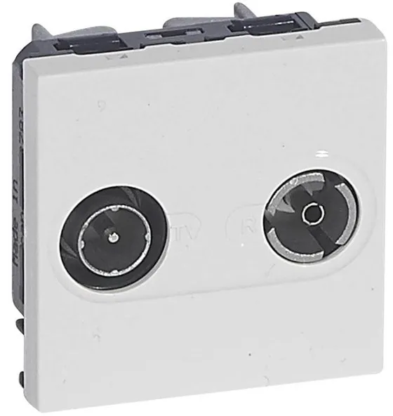 Legrand Tv-r kontakt hann/hunn 9,52MM hvit