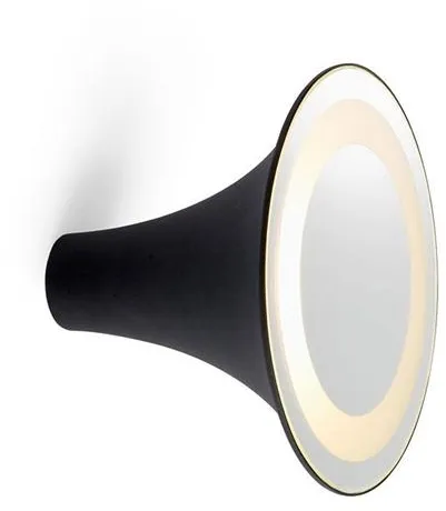 Trizo 21 Sirens Vegglampe Svart + Hvit Frostet Glass + Lite Speil